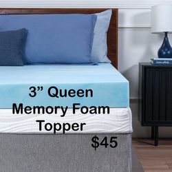 Queen Size, 3-Inch, Gel Swirl Memory Foam Mattress Topper