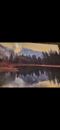 Art print mountain with lake 16x20"