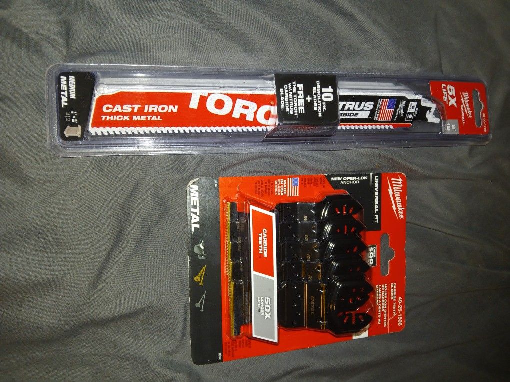 New Milwaukee Blades And Saw Blades (Unopened)
