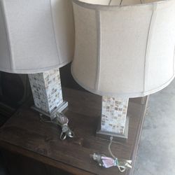 A pair  of unique  lamps  ready to find a home! 