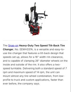 SnapOn Tire Mounting & Balance Machine W/  Air Compressor