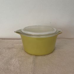 Antique Vintage Pyrex Small Bowl Lime Green. 6.5” X 8”. 3.5” Tall