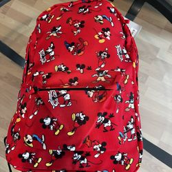New Disney Mickey Mouse Through the Years red backpack