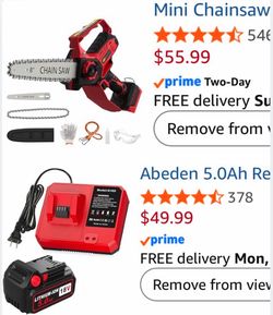 Chainsaw and charger w/battery