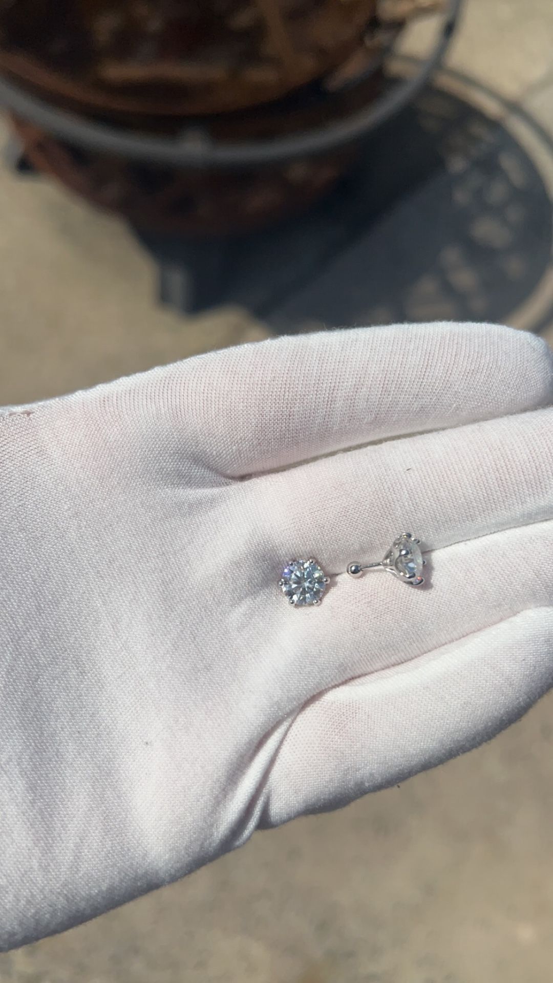 3.5MM D VVS1 Moissanite Stud Earrings 