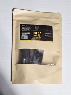 Rich Sol Foods Cocoa Sticks 2 Pack 100% Pure Cacao Wild Crafted Saint Lucia