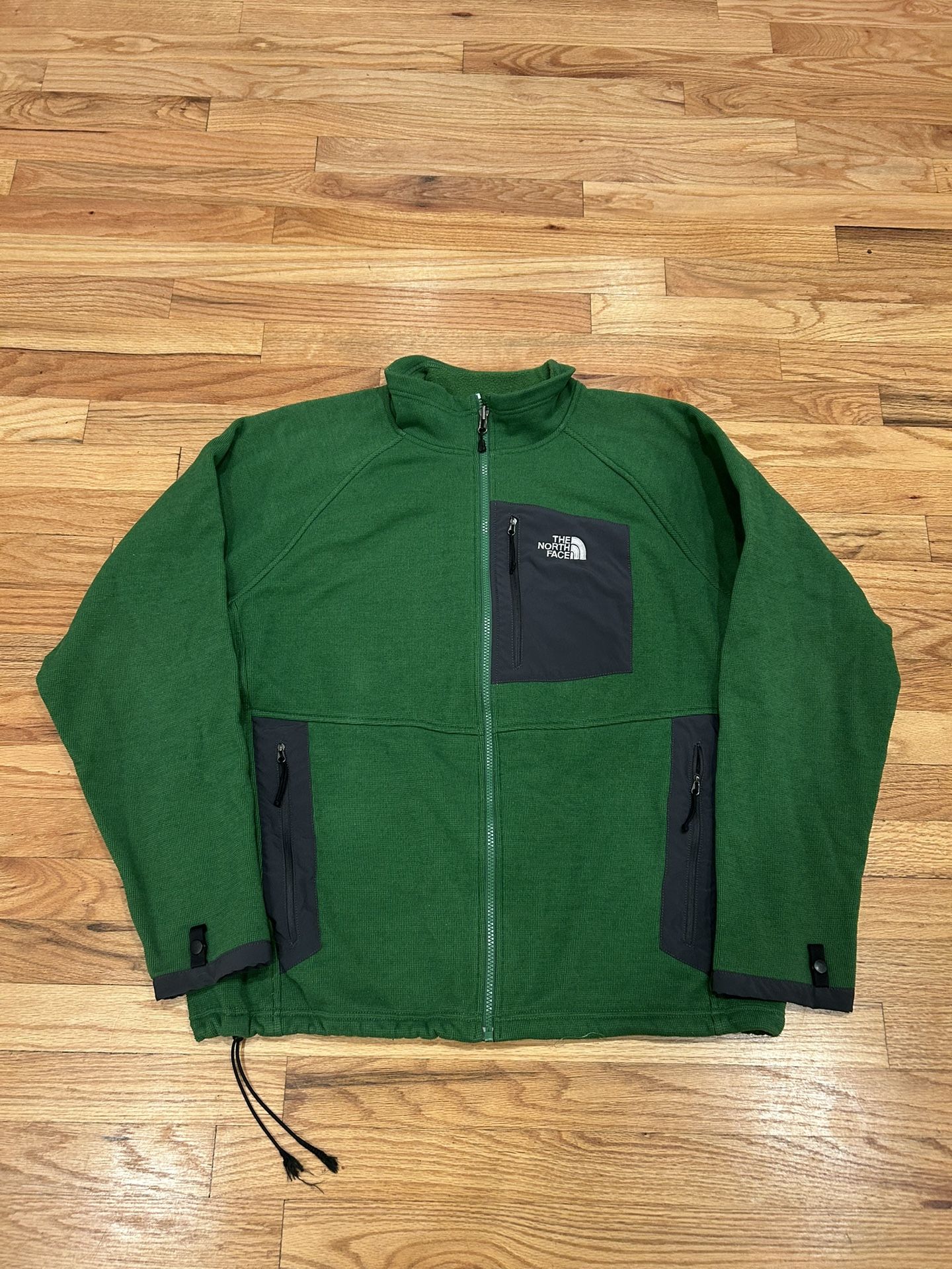  The North Face green zip up jacket  Size XL