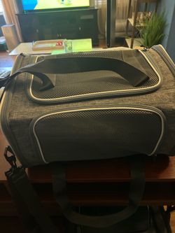 Gray cat carrier
