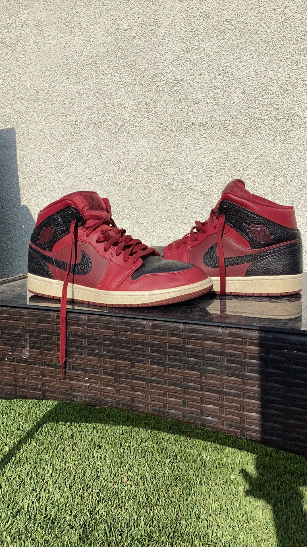 Burgundy Red And Black Jordans