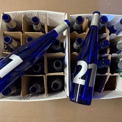 Blue and Clear Wine Bottle Lot - Separation Options in Description