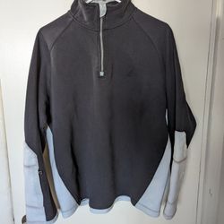 Nautica Quarter-Zip Pullover Sweatshirt Black Grey Men’s Size Large W/ Sleeve Pockets