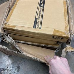 RitFit Olympic Rubber Grip Plates for Barbell set of 4(2X35BL 2X25BL)