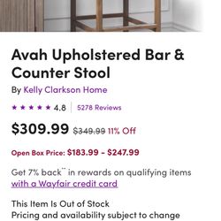 Upholstered Bar & Counter Stool (Set of 2)