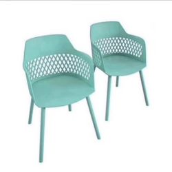 Dining Chair, Indoor/ Outdoor, 2-Pack, Surf Blue