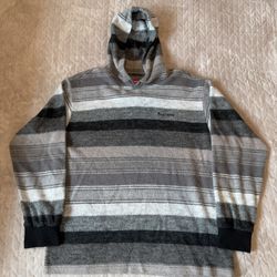 Supreme Knit Stripe Hooded L/S Top Black (FW18) Sz L