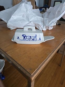 Vintage  Metlox Poppy Trail Butter Dish