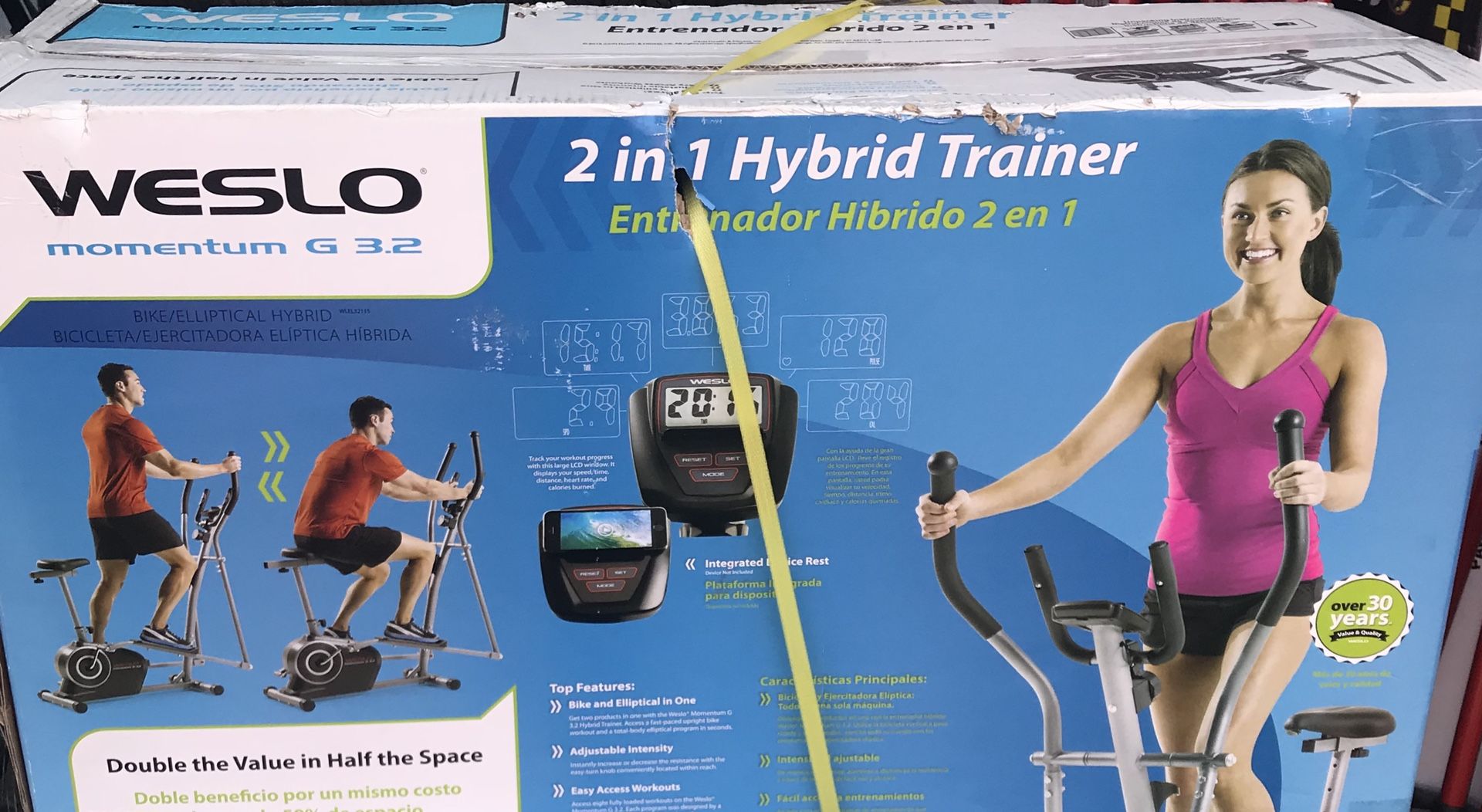 Brand New in box/ Never used - Weslo 2-in-1 hybrid trainer ( Elliptical + Exercise bike)