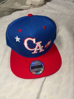California CA Snapback Hat Blue Red