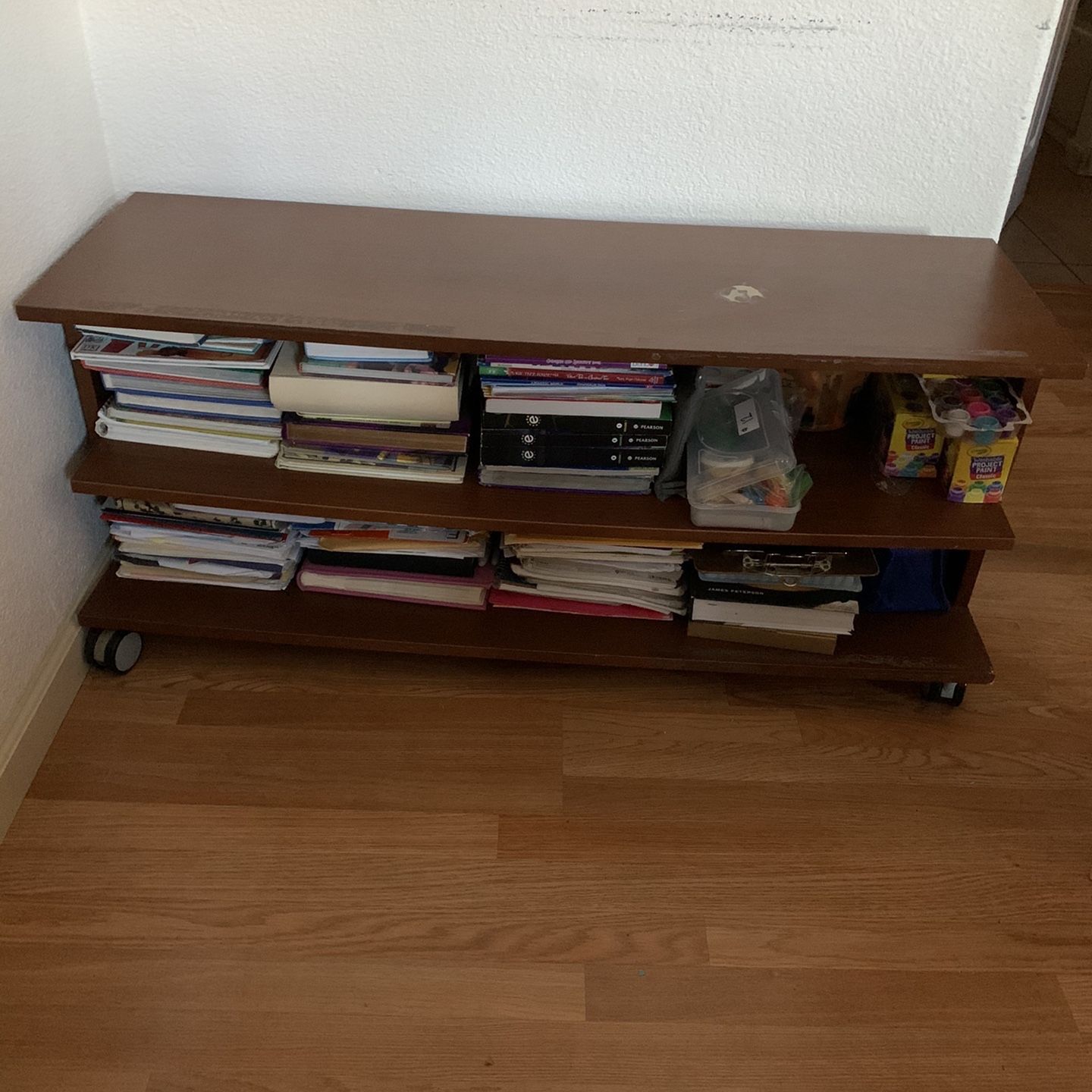 Brown Wood Stand TV Table Or Book Shelf