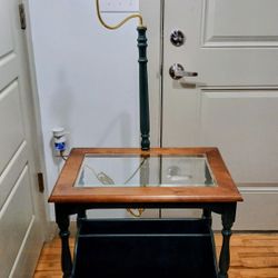 Side Table with Lamp and Magazine 