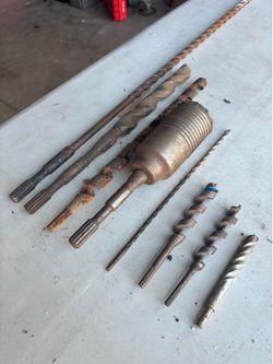 8pc SDS Rotary Hammer Masonry Drill Bit & Core Bit Lot