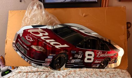 Vintage Dale Earnhardt Jr. #8 Budweiser NASCAR Car Shaped Mirror (Large 52")