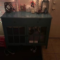 Threshold Windham 2 Door Accent Buffet Cabinet in teal