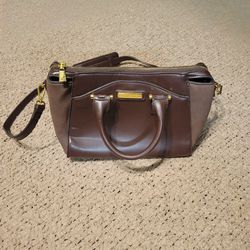 WOMENS ADRIENNE VITTADINI SHOULDER PURSE BROWN LEATHER 