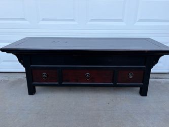 Asian Style Low Coffee Table with Drawers
