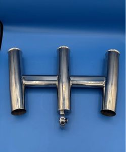 Amarine-made 3 Tube Silver Highly Polished Stainless Steel Trident Outrigger ...