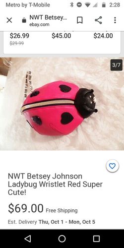 Lady bug wristlet Betsy johnson