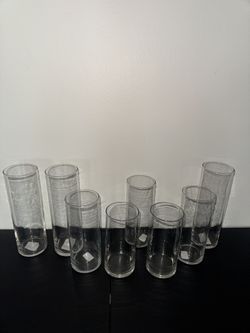 8 Set Clear glass cylinder vases