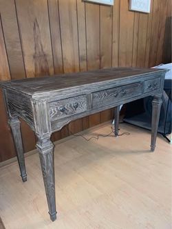 Curations Limited Vintage Carved Wood Writing Desk – Solid & Stylish