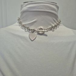Tiffany 925 Silver NECKLACE with Heart Tag