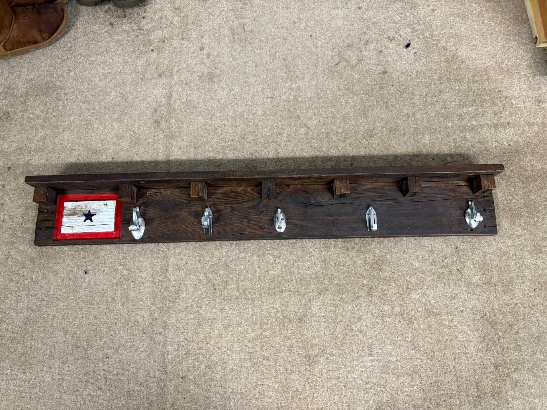 Reclaimed Wood Coat Rack w/Shelf
