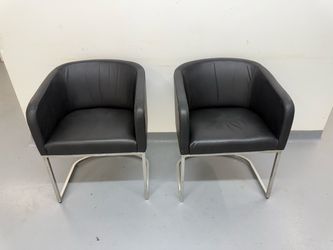 Restoration Hardware Black Leather Dining Room Chairs