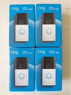 RING Battery Doorbell Plus Smart Wifi Video Satin Nickel Camera 1536p HD+ Security Two Way Talk Home House Gift Surveillance Silver Black Grey Gray Pr