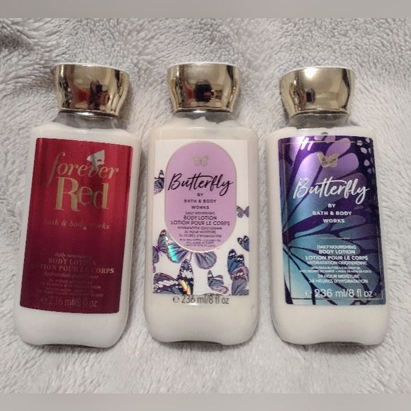 Bath And Body Works Lotions Butterfly And Forever Red
