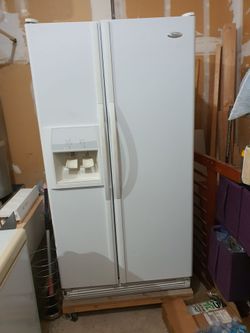 Refrigerator, Whirlpool side by side, white