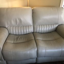 Gently Used Leather Loveseat Electric Recliner With Two USB ports 