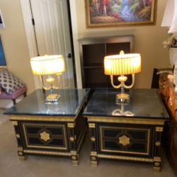 2 End Tables And Lamps