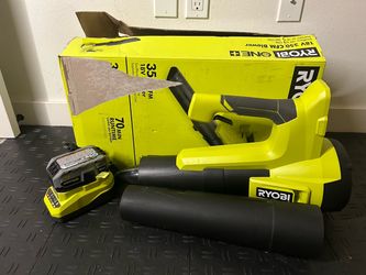 RYOBI ONE+ 18V 100 MPH 350 CFM Cordless Battery Variable Speed Jet Fan Leaf Blower with 4.0 Ah Battery and Charger