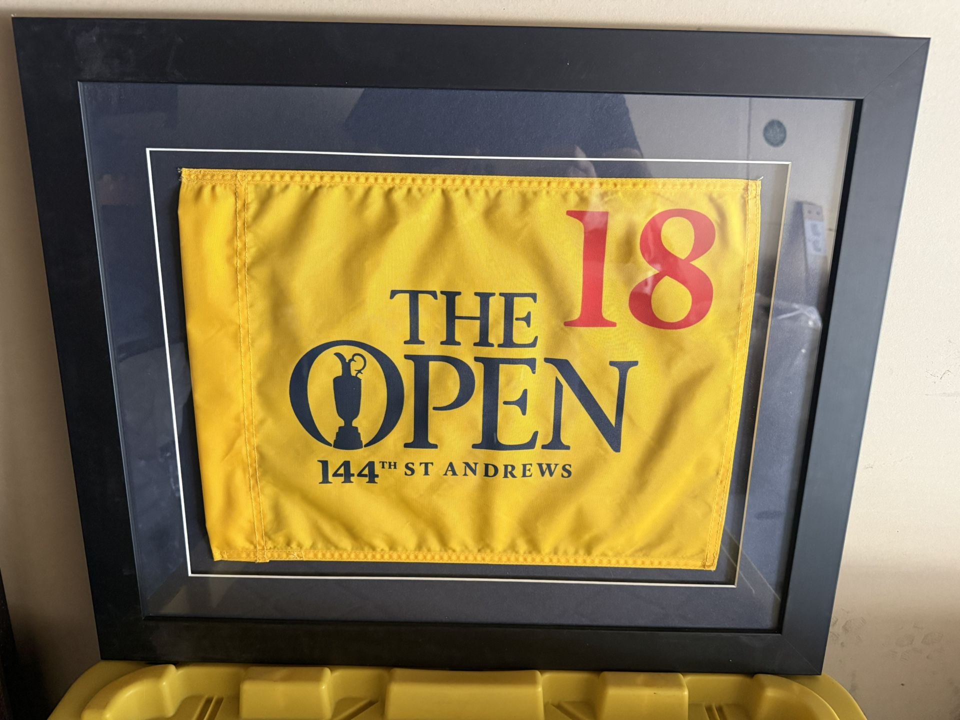 144th The Open Official Flag Framed And Golf Ball - St Andrews
