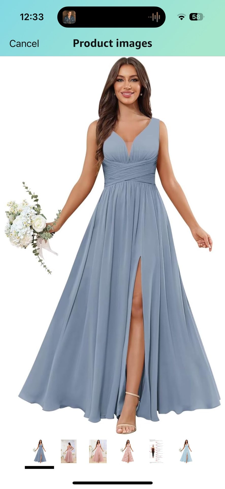 Dusty Blue Bridesmaid/formal Dress