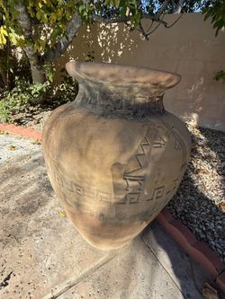 Extra large terracotta European Turkish amphora or olive jar .