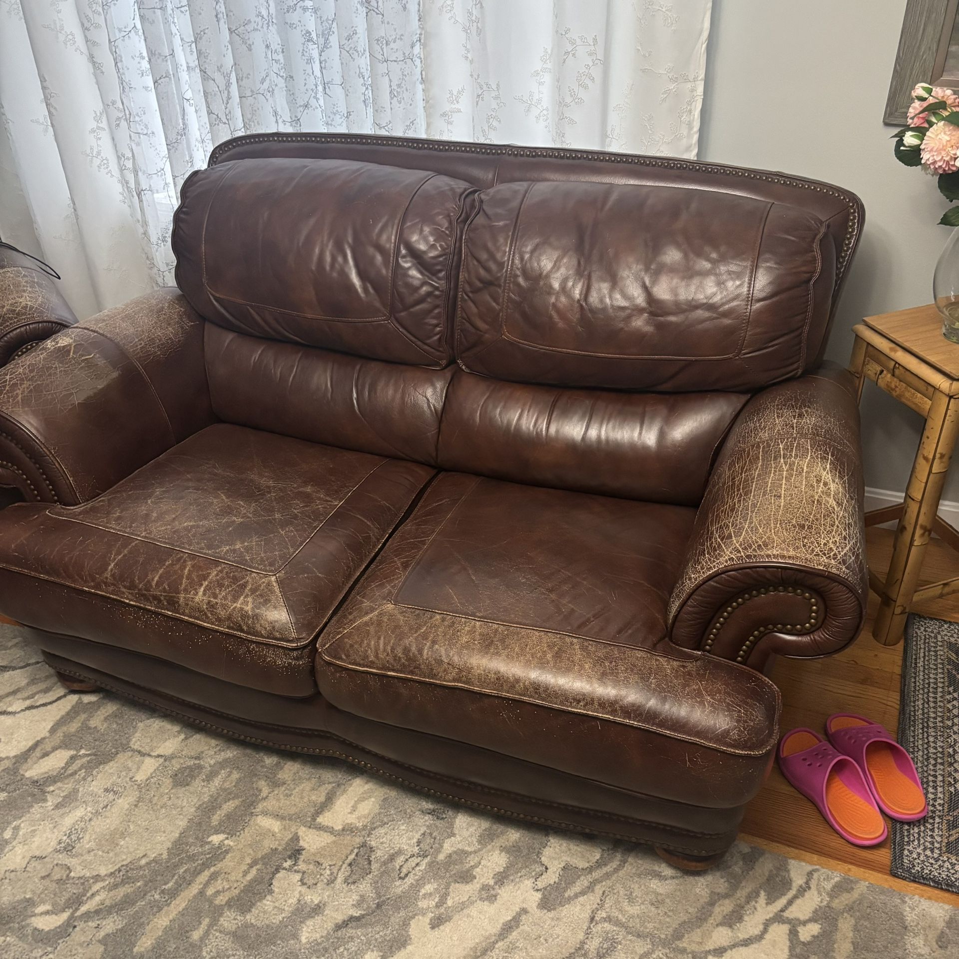 Italian Leather Couch Set