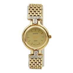 Ladies Geneve 25mm Vintage 14K Yellow Gold Watch with Gold Dial and Smooth Bezel. (Pre-Owned)