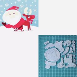 13pc Santa, Reindeer & Snowflake Dies