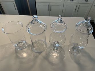 Large glass vases jars