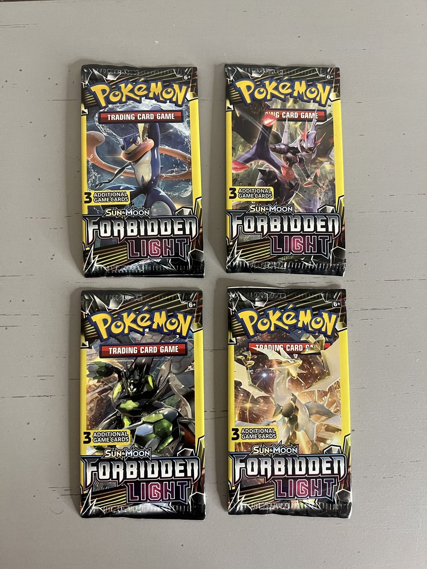Pokemon TCG Sun & Moon Forbidden Light 3 Card Booster Pack Art Set
